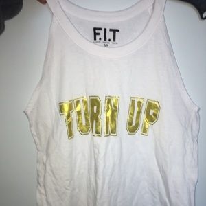 "turn up" workout tank